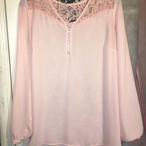 BLUSH PINK LONG SLEEVE BLOUSE